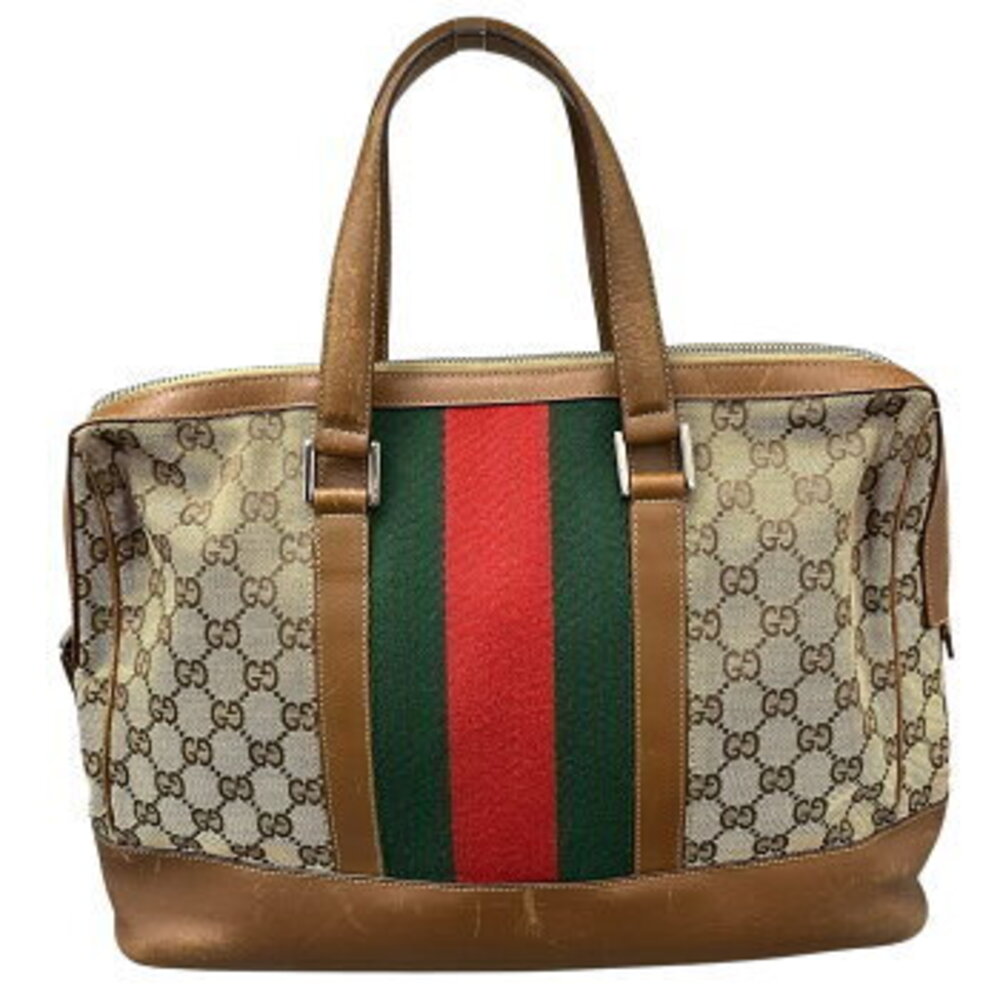 Gucci Brown Tan Handbag Sherry Limited Line Beige Edition GG